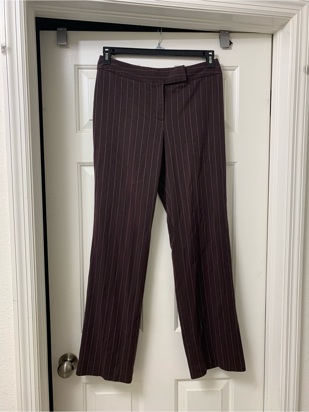 Women's Pinstripe Wide-Leg Pants - Brown